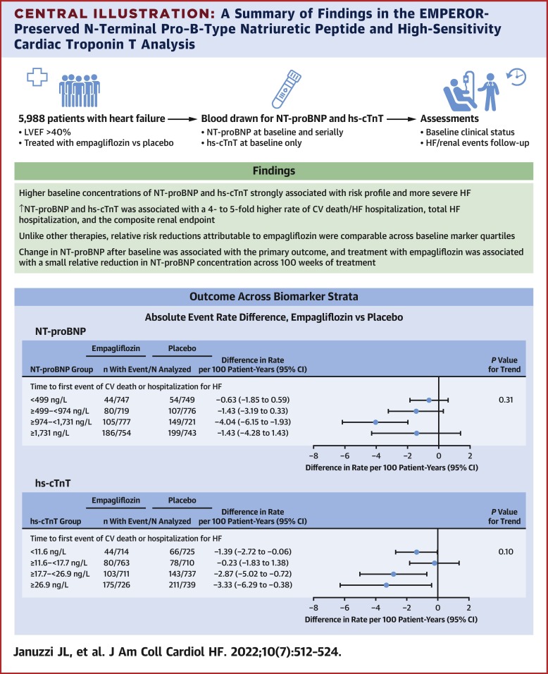 Prognostic Implications of N-terminal Pro-B Type Natriuretic Peptide and High-Sensitivity Cardiac Troponin T in EMPEROR-Preserved