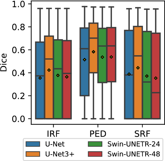 A vision transformer architecture for the automated segmentation of retinal lesions in spectral domain optical coherence tomography images - Scientific Reports