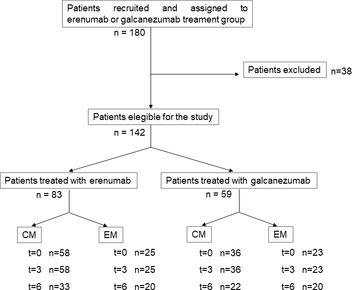 Effectiveness and safety of erenumab and galcanezumab in the prevention of chronic and episodic migraine: a retrospective cohort study
