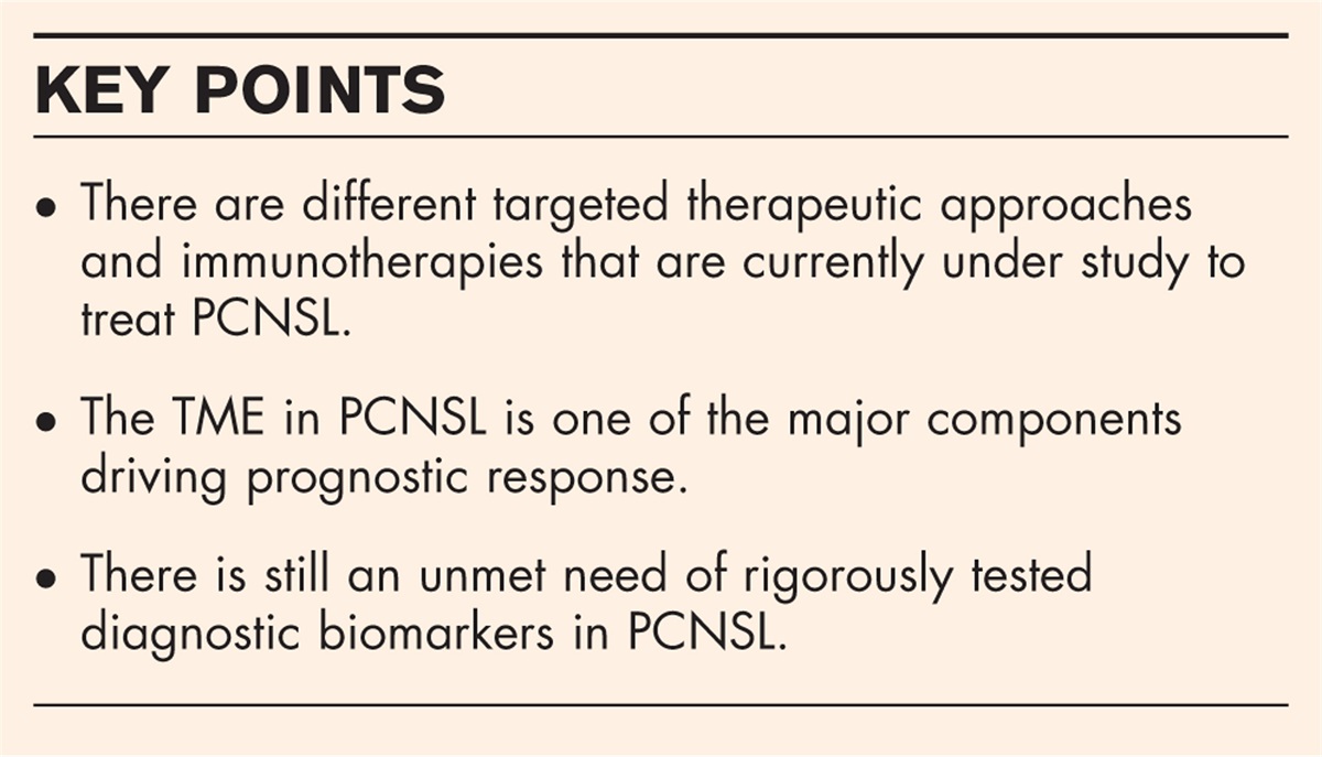 Primary central nervous system lymphoma: advances in its... : Current Opinion in Neurology