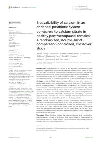 Bioavailability of calcium in an enriched postbiotic system compared to calcium citrate in healthy postmenopausal females; A randomized, double-blind, comparator-controlled, crossover study