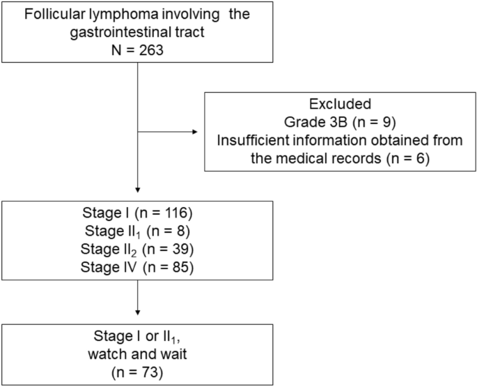 Long-term outcomes of patients with primary intestinal follicular lymphoma managed with watch-and-wait strategy - Scientific Reports